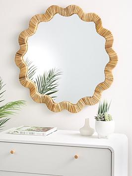 Product photograph of Very Home Wavy Woven Mirror 70cm from very.co.uk