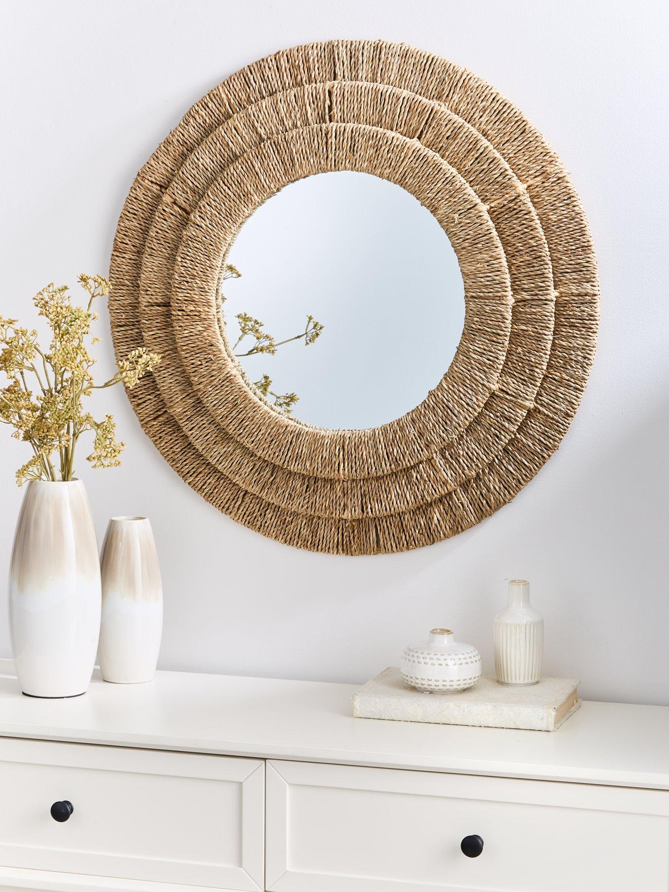 Product photograph of Very Home 3 Layered Woven Mirror 70cm from very.co.uk