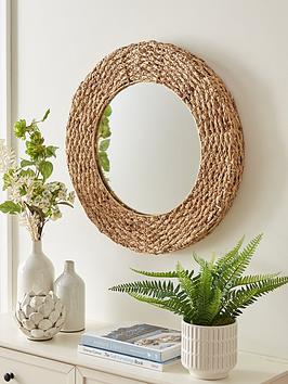 Product photograph of Very Home Darla Wicker Woven Mirror 60cm from very.co.uk