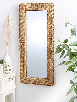 Product photograph of Very Home Rectangle Woven Mirror 100cm from very.co.uk