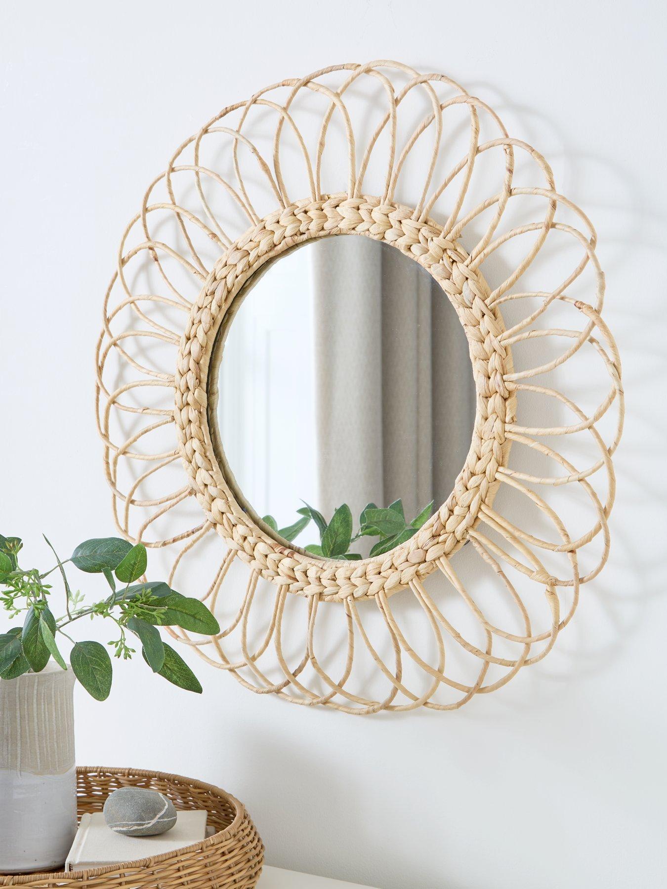 Product photograph of Very Home Water Hyacinth Mirror 90cm from very.co.uk