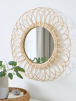 Product photograph of Very Home Water Hyacinth Mirror from very.co.uk
