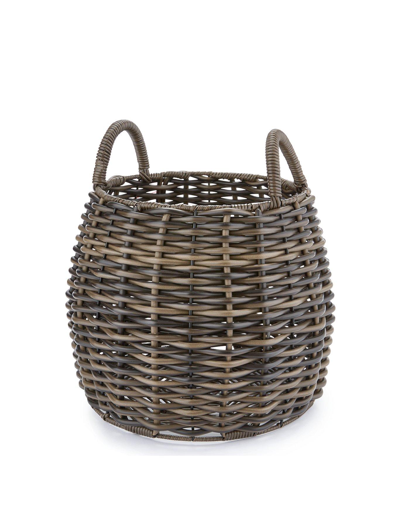 Very Home Round Dark Woven Basket | very.co.uk