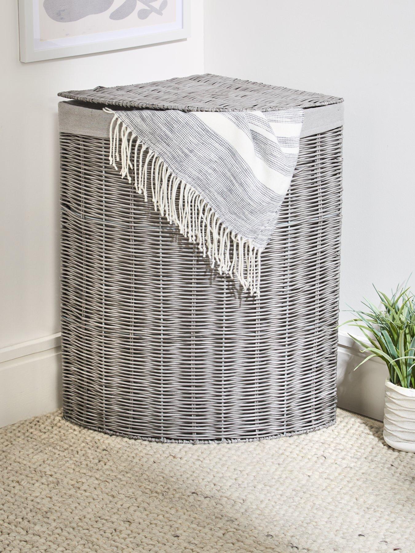 undefined Rattan Laundry Corner Hamper