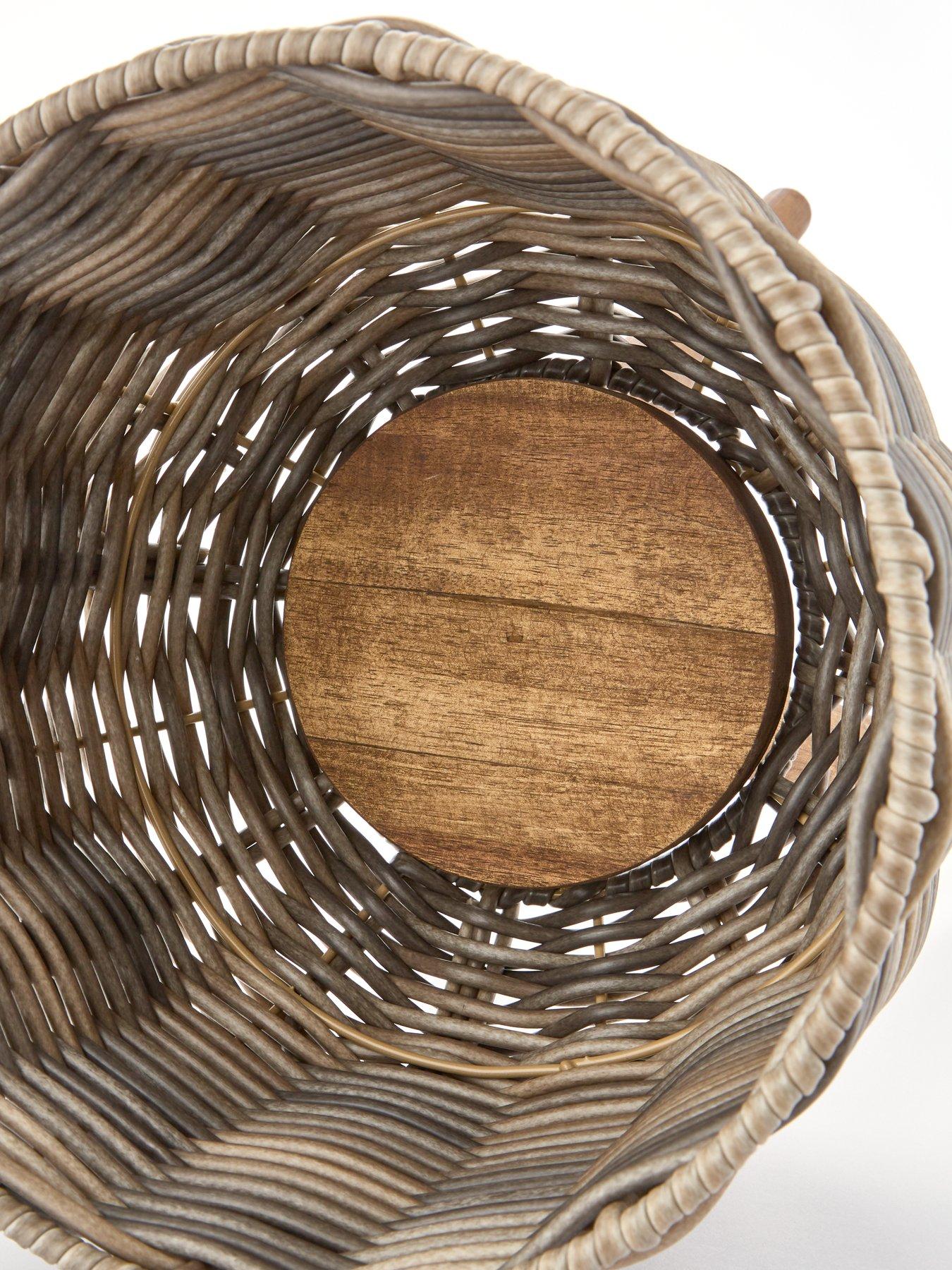Image 4 of 4 of The Very Collection Set Of 2 Dark Rattan Planters