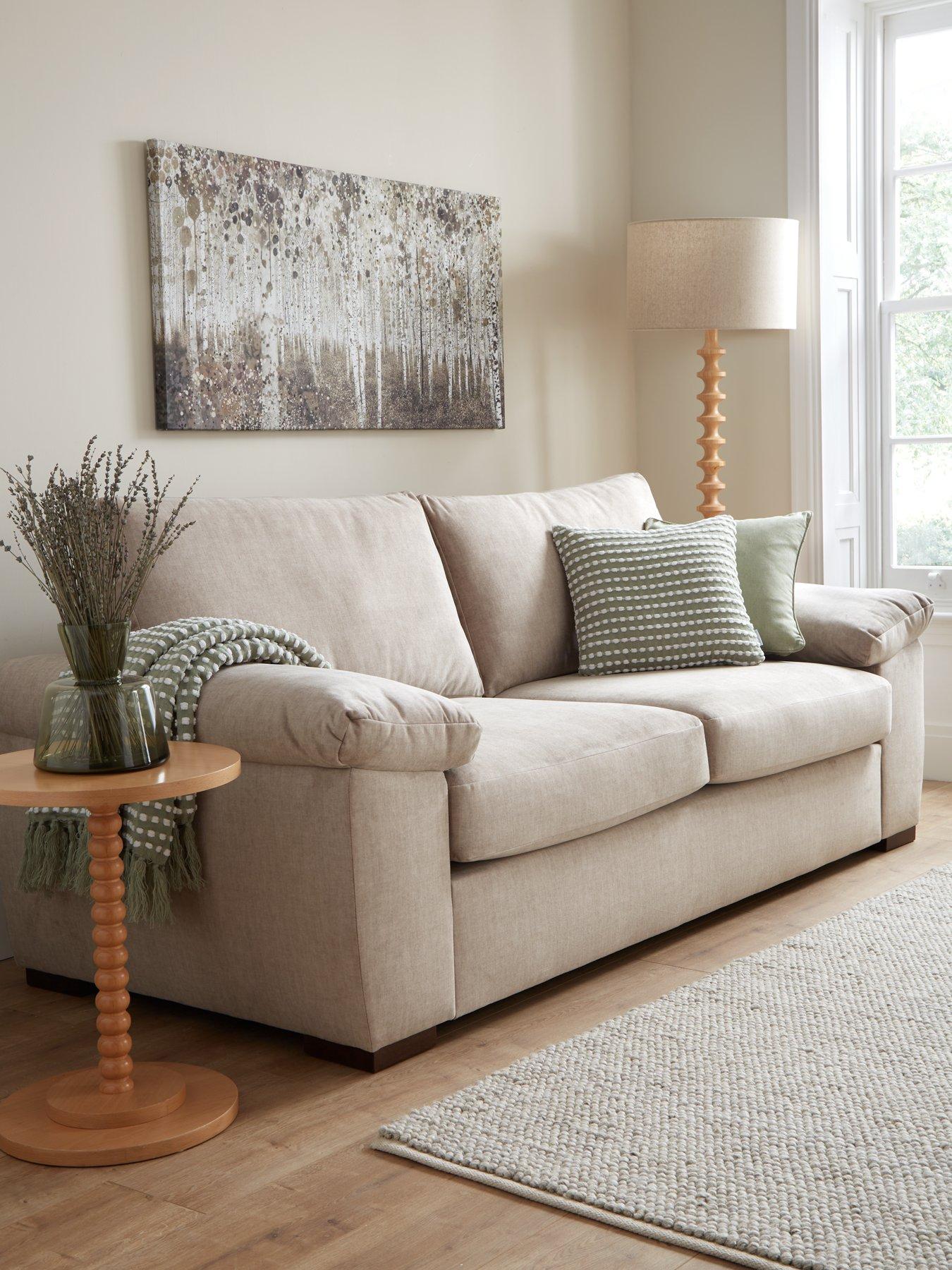 Calvin almond beige online sofa & loveseat