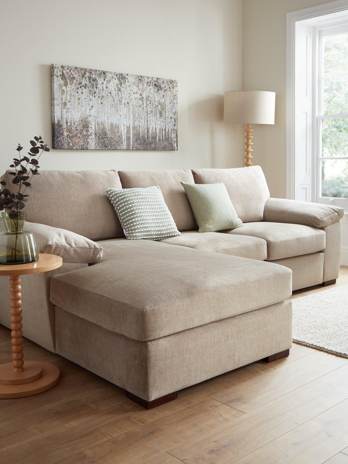 Very Home Eliza Left Hand 3 Seater Fabric Chaise Sofa - FSC® Certified