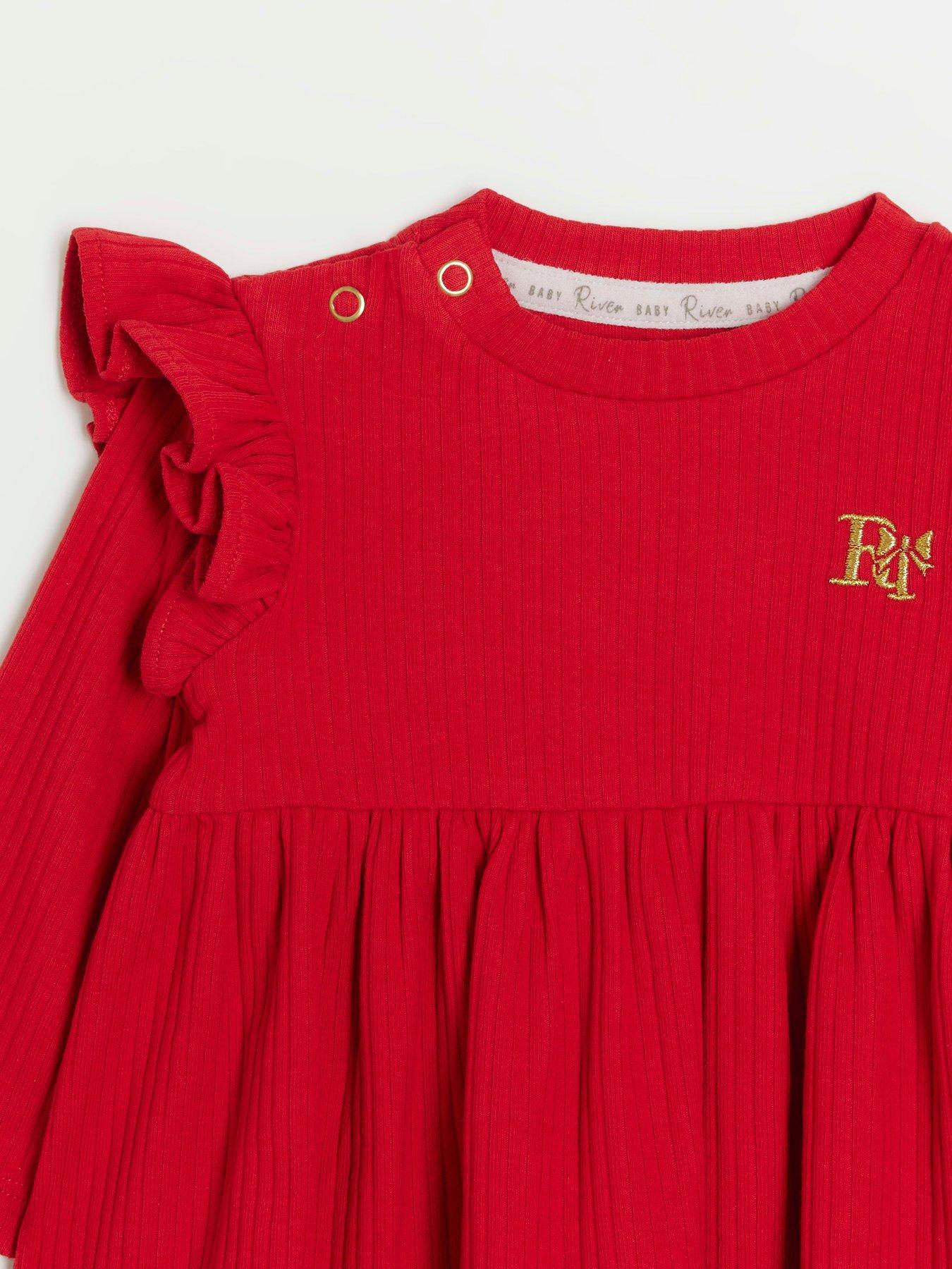 River Island Baby Baby Girls Long Sleeve Dress - Red