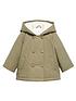  image of mango-younger-girls-faux-fur-lined-double-breasted-coat-khaki
