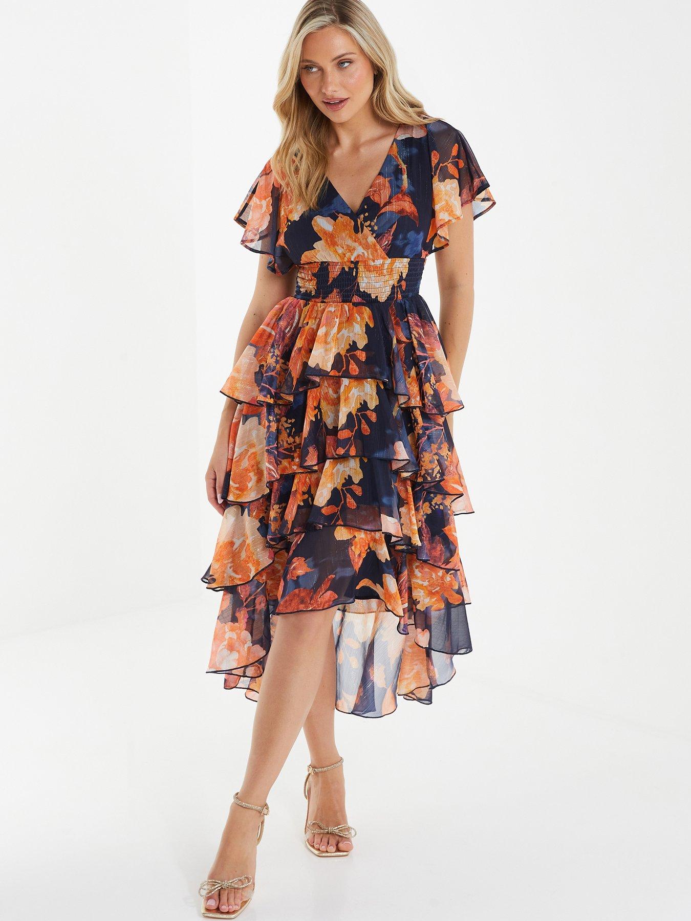 Quiz orange dress sale