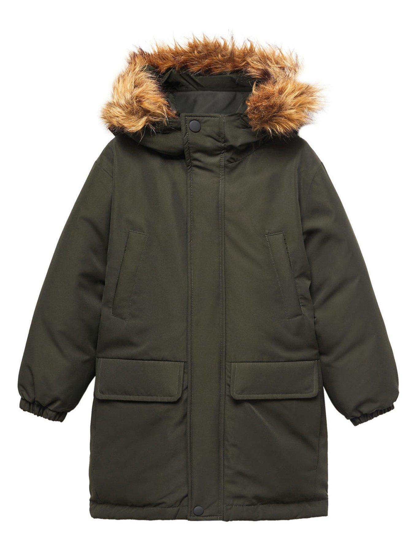 Boys khaki parka coat online