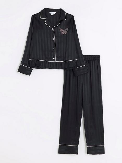 river-island-girls-satin-long-sleeve-pyjama-set-black