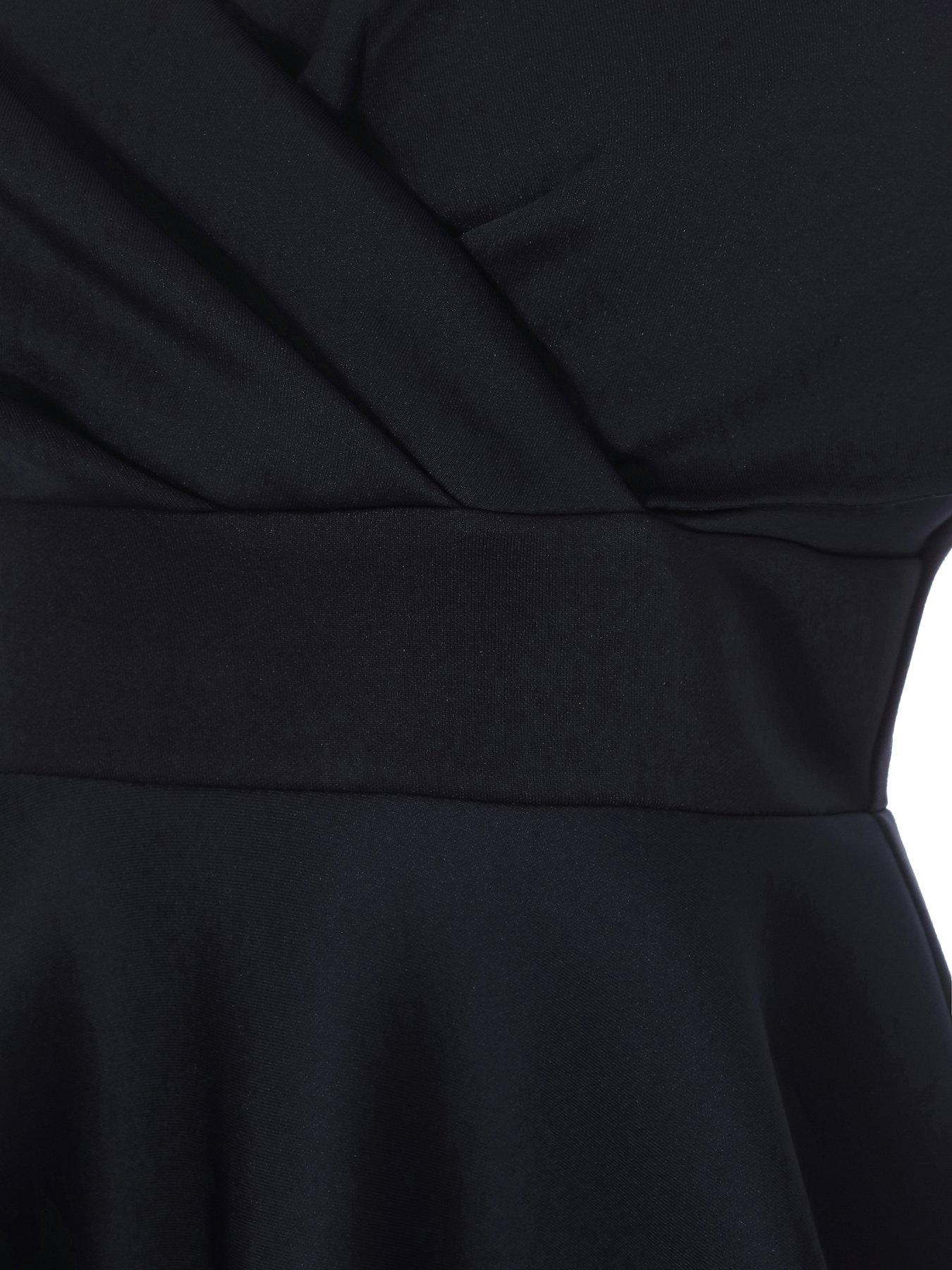Dede | Port Velvet Bow Bardot Skater Mini Dress main image 1