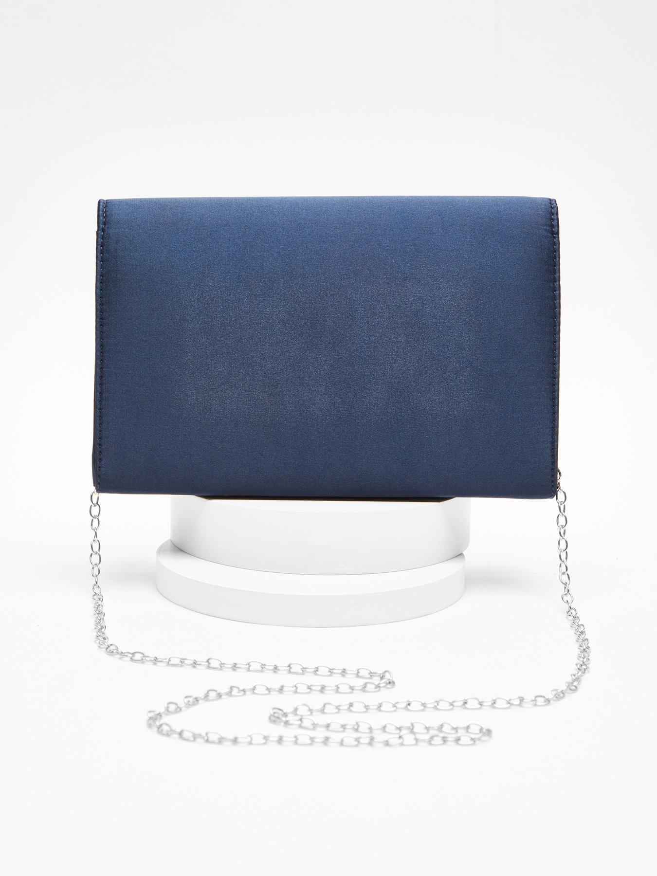 Navy and diamante deals clutch bag