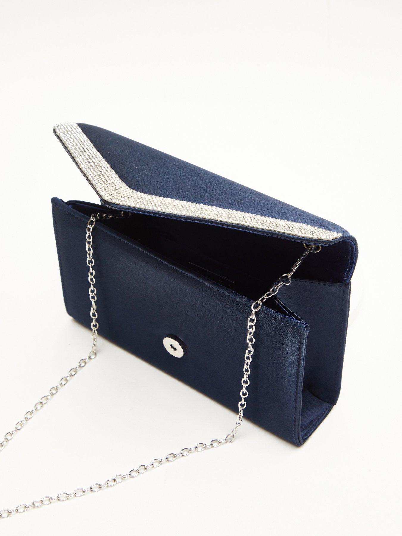 Navy diamante clutch bag online