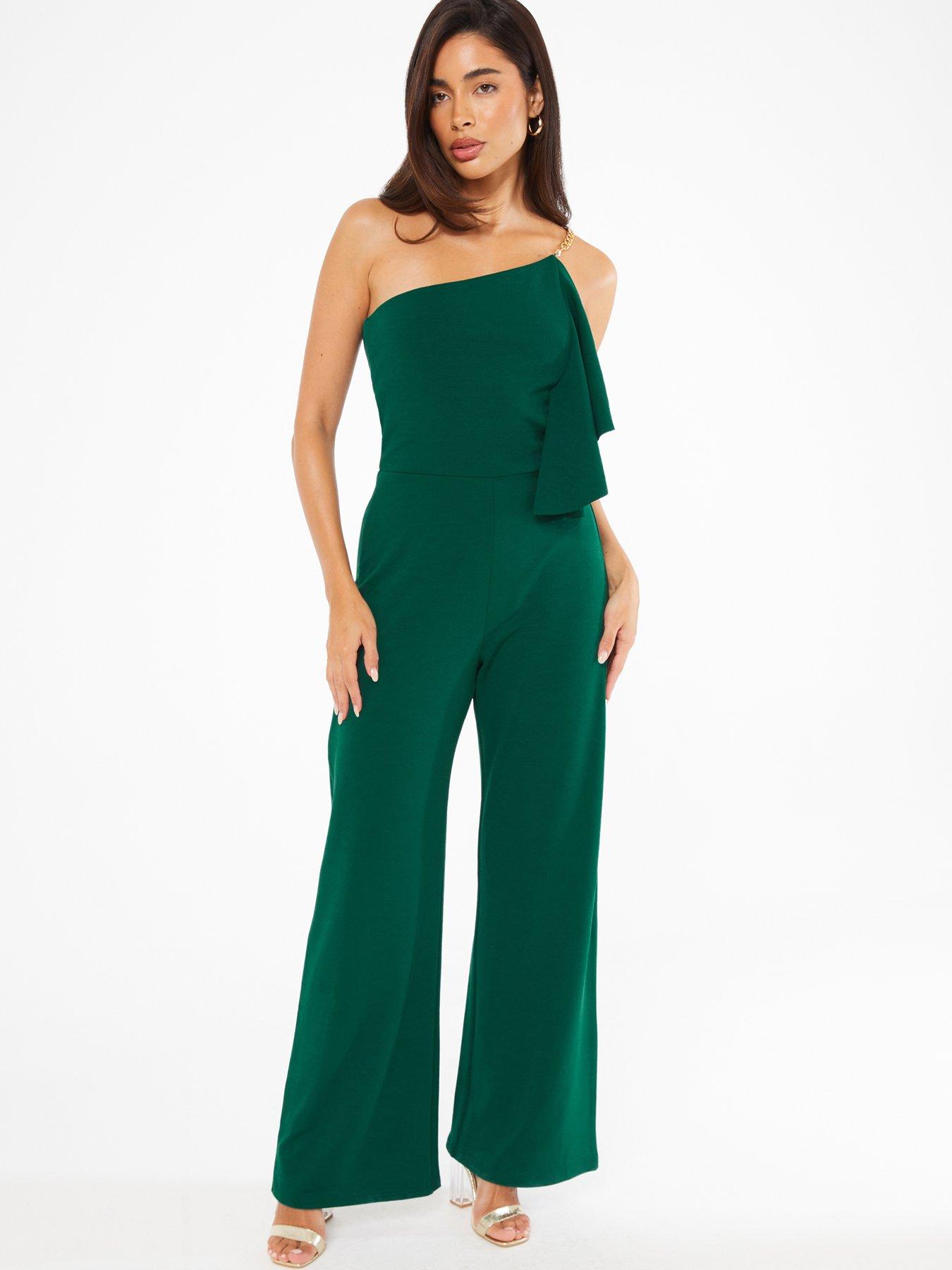 Quiz green cheap floral jumpsuit