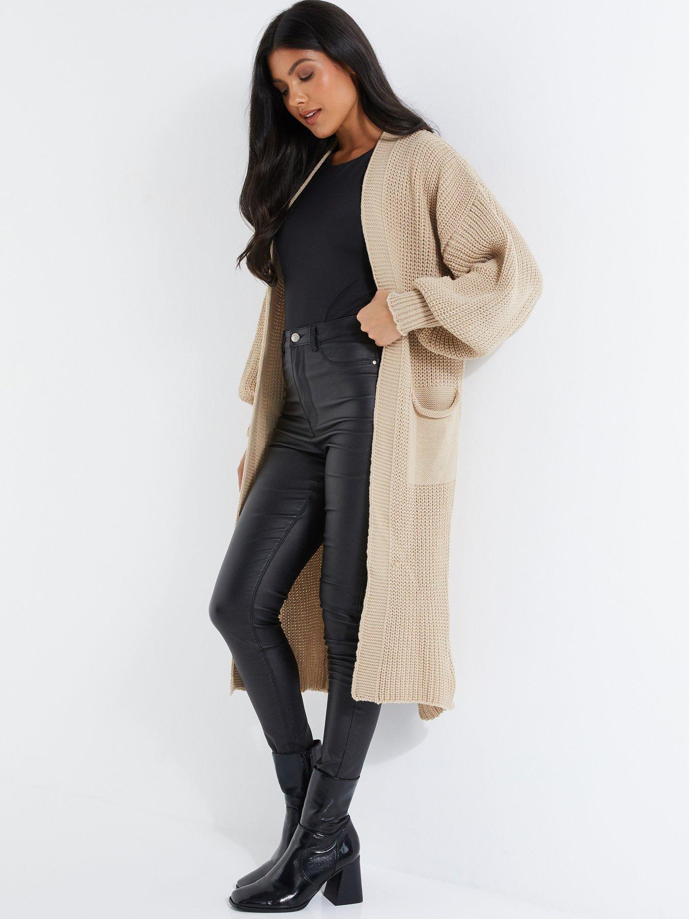 Stone longline outlet cardigan