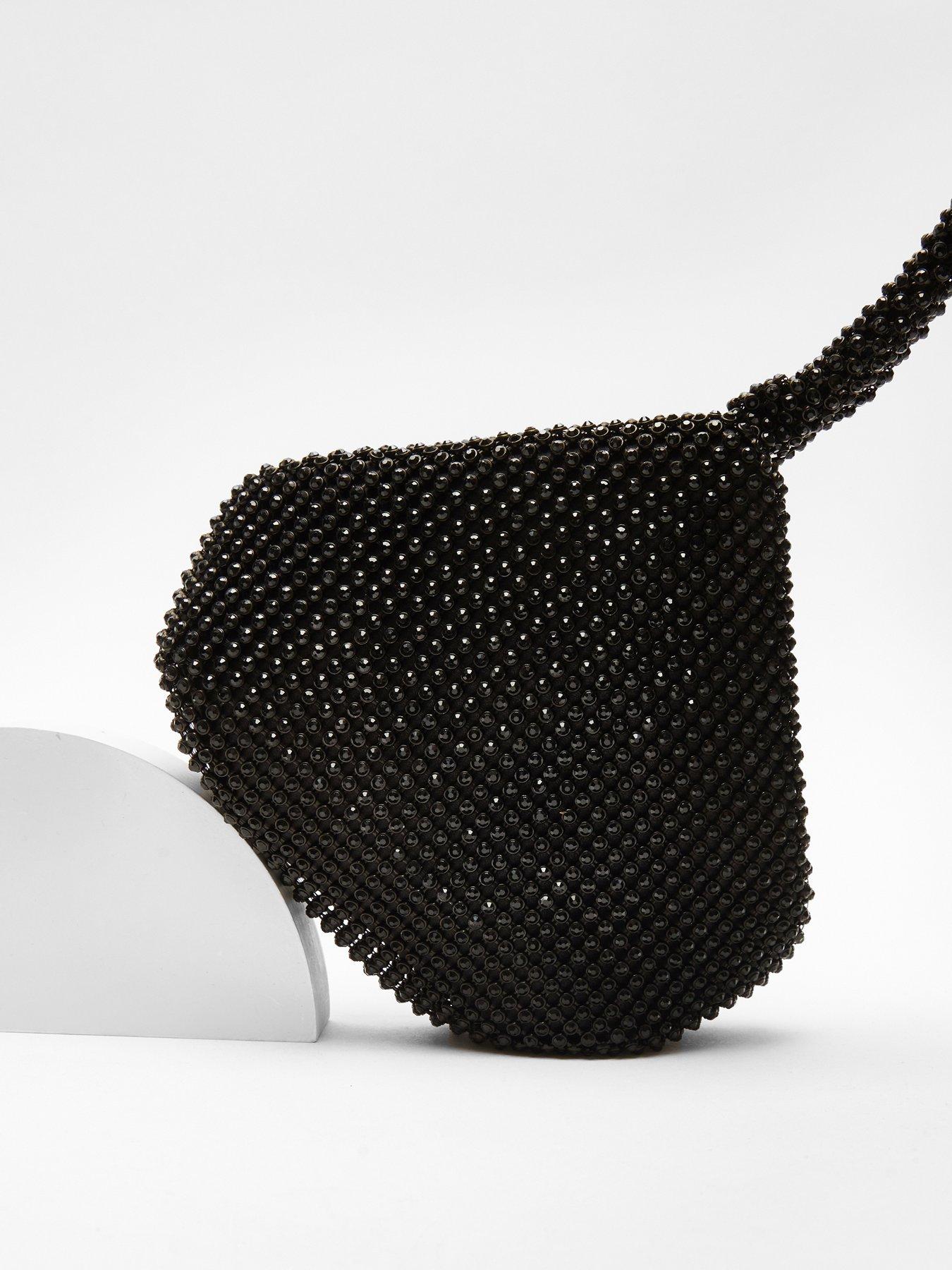 Quiz Black Diamante Pouch Bag Very.co.uk