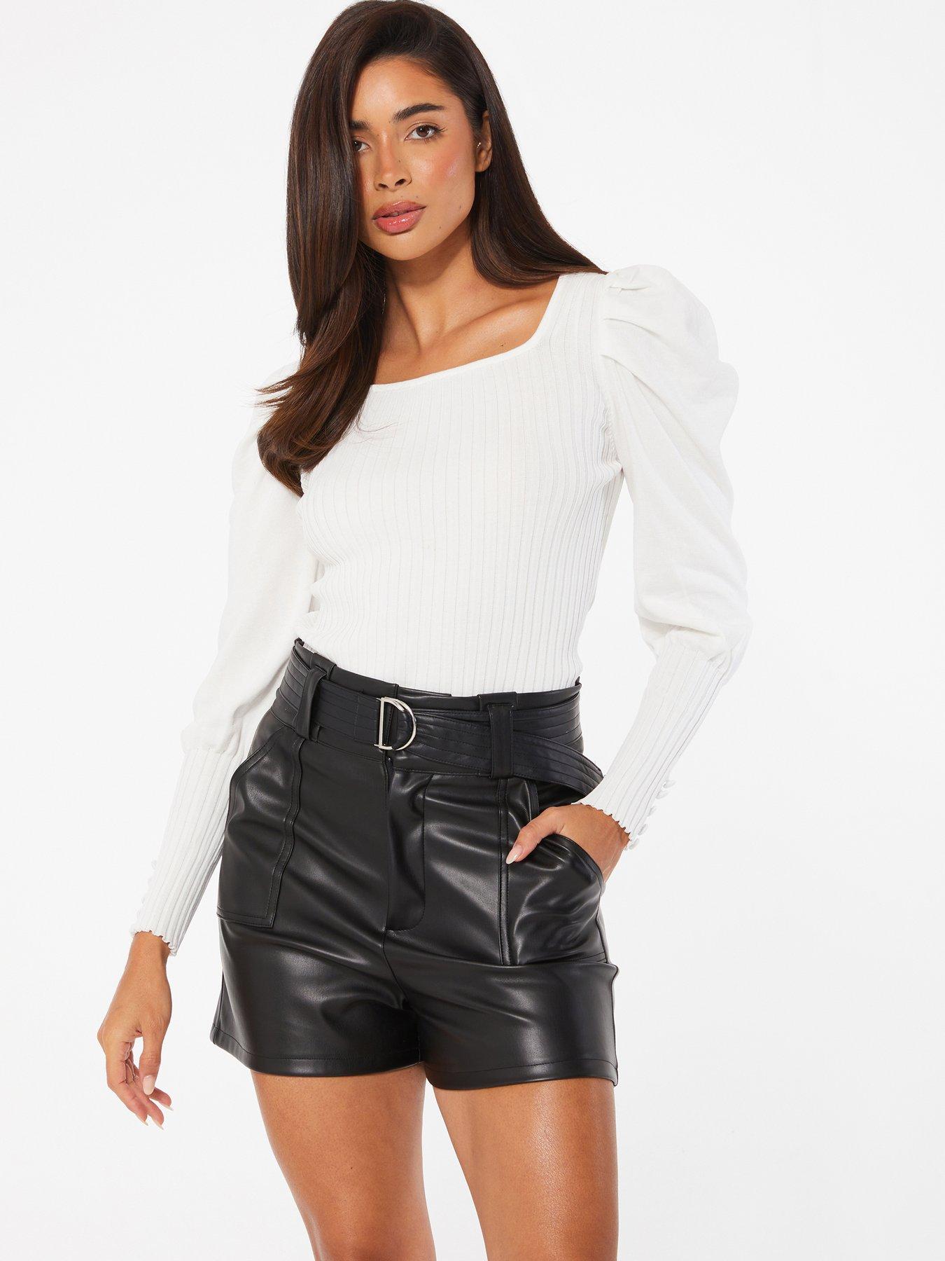 Quiz Cream Light Knit Puff Sleeve Jumper Very.co.uk