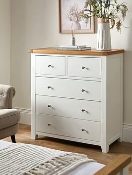 Product photograph of Very Home Melbourne 2 3 Drawer Chest - White Oak from very.co.uk