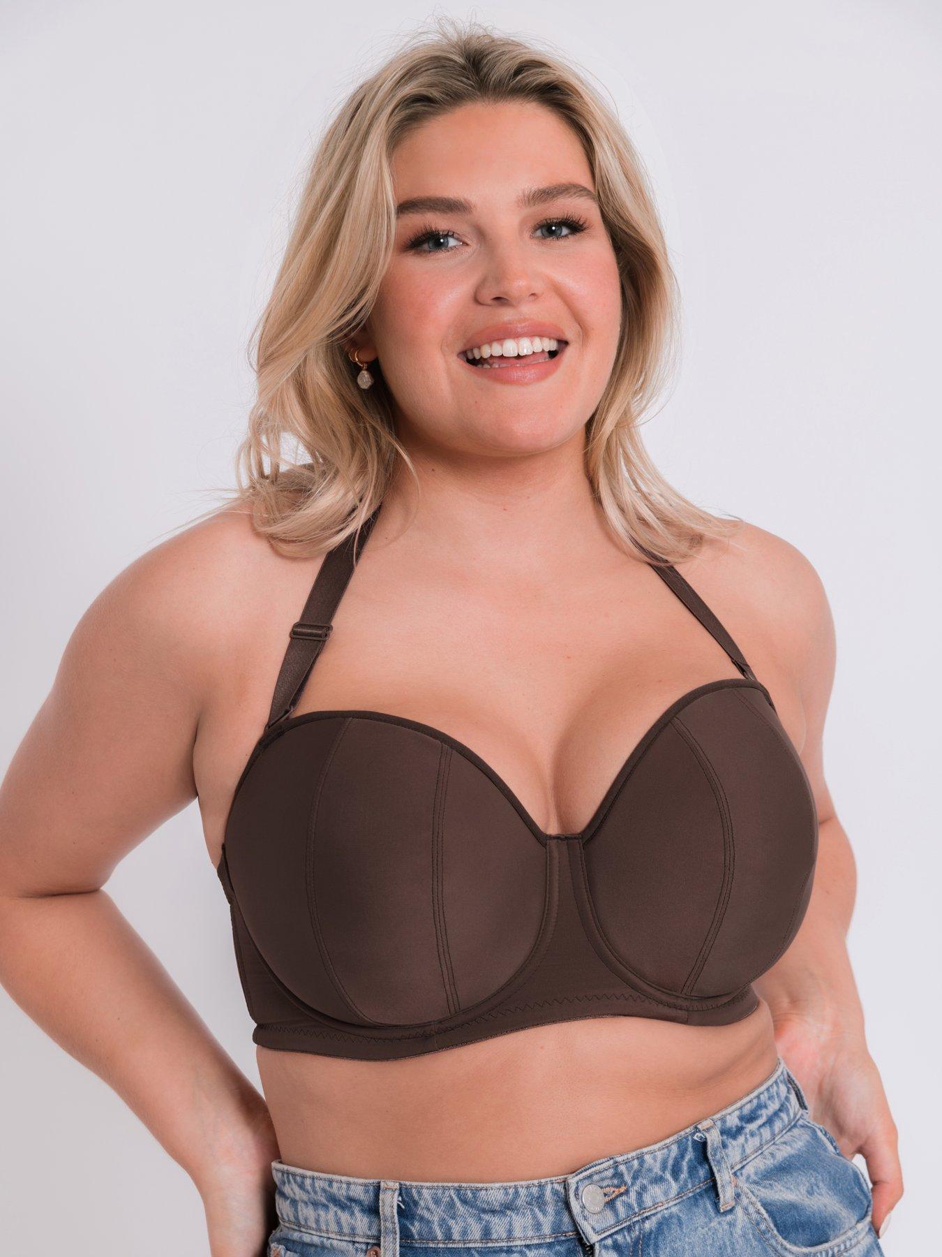 Curvy Kate Luxe Multiway Strapless Moulded Bra, Brown, Size 32Ff, Women