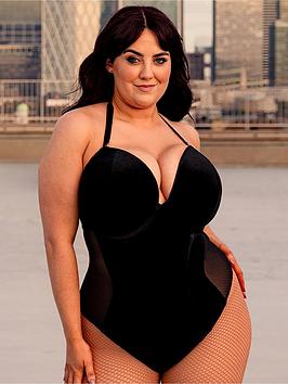 curvy kate scantilly icon plunge strapless padded body - black