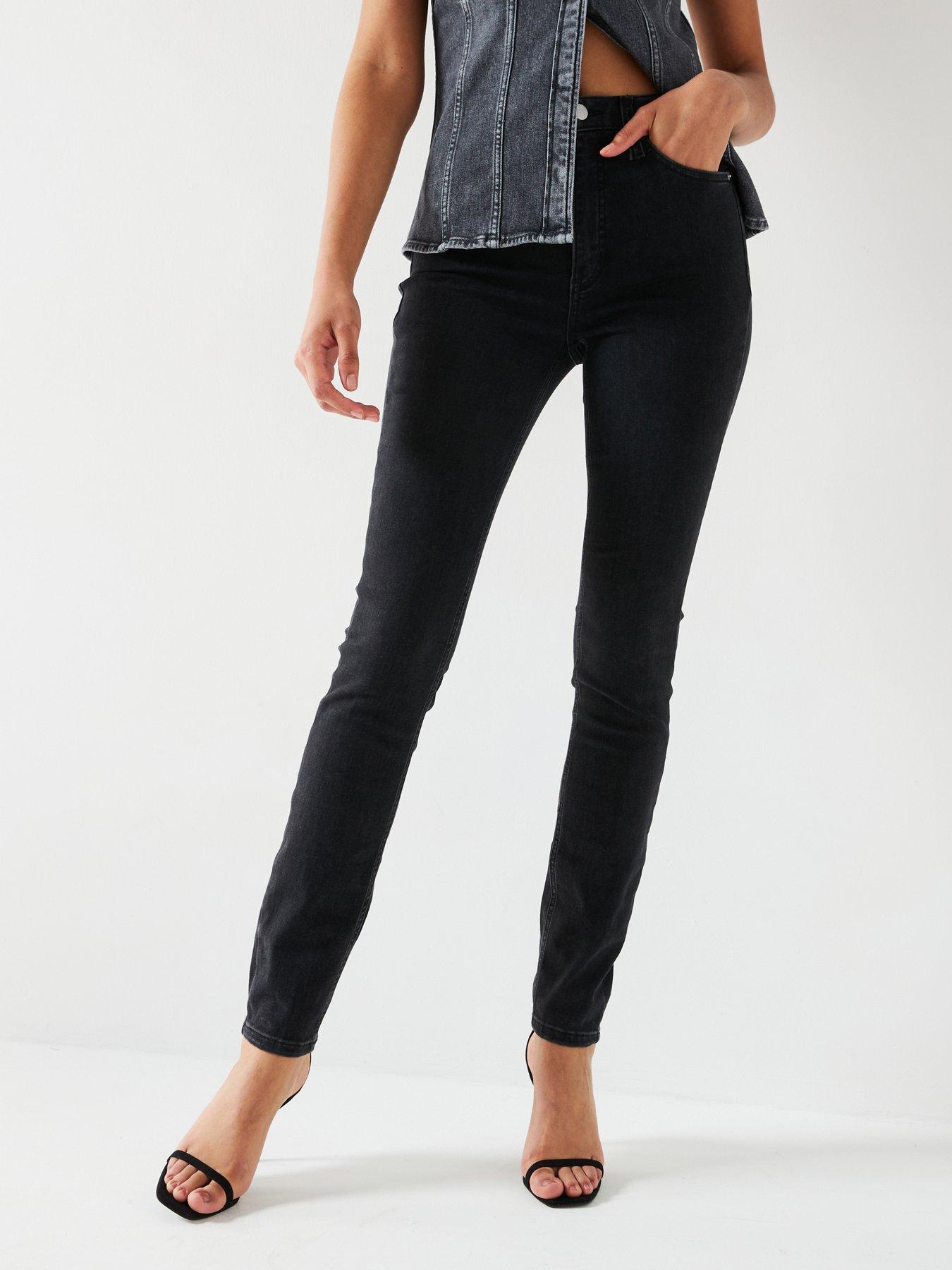 Calvin Klein Jeans High Rise Skinny Jean, Black, Size 34, Inside Leg 32, Women