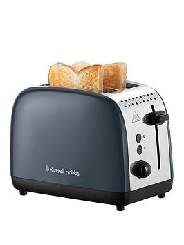 Product photograph of Russell Hobbs Stainless Steel 2-slice Toaster - Grey from very.co.uk