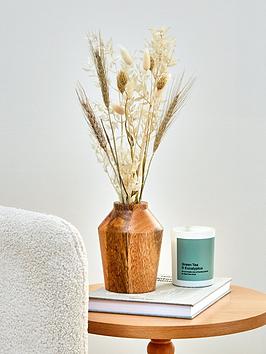 Product photograph of Very Home Faded Small Wooden Vase from very.co.uk