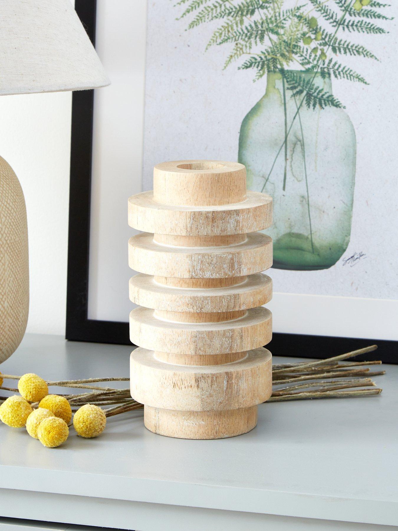 Product photograph of Very Home 5 Ring Wooden Vase from very.co.uk