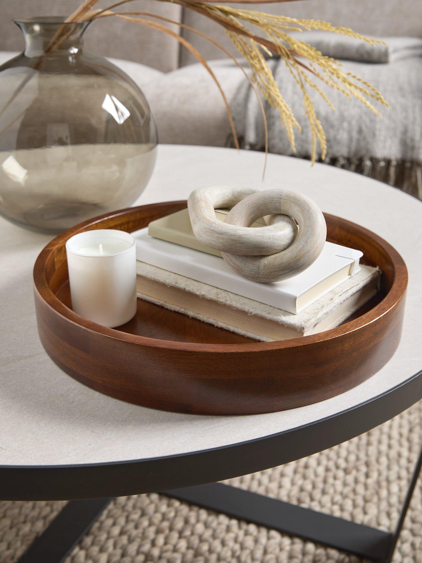 Michelle Keegan Home Round Walnut Tray