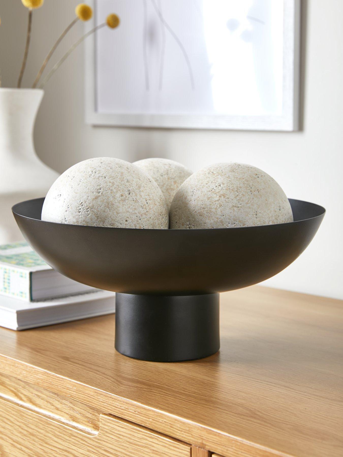 Product photograph of Very Home Metal Spun Pedestal Bowl from very.co.uk