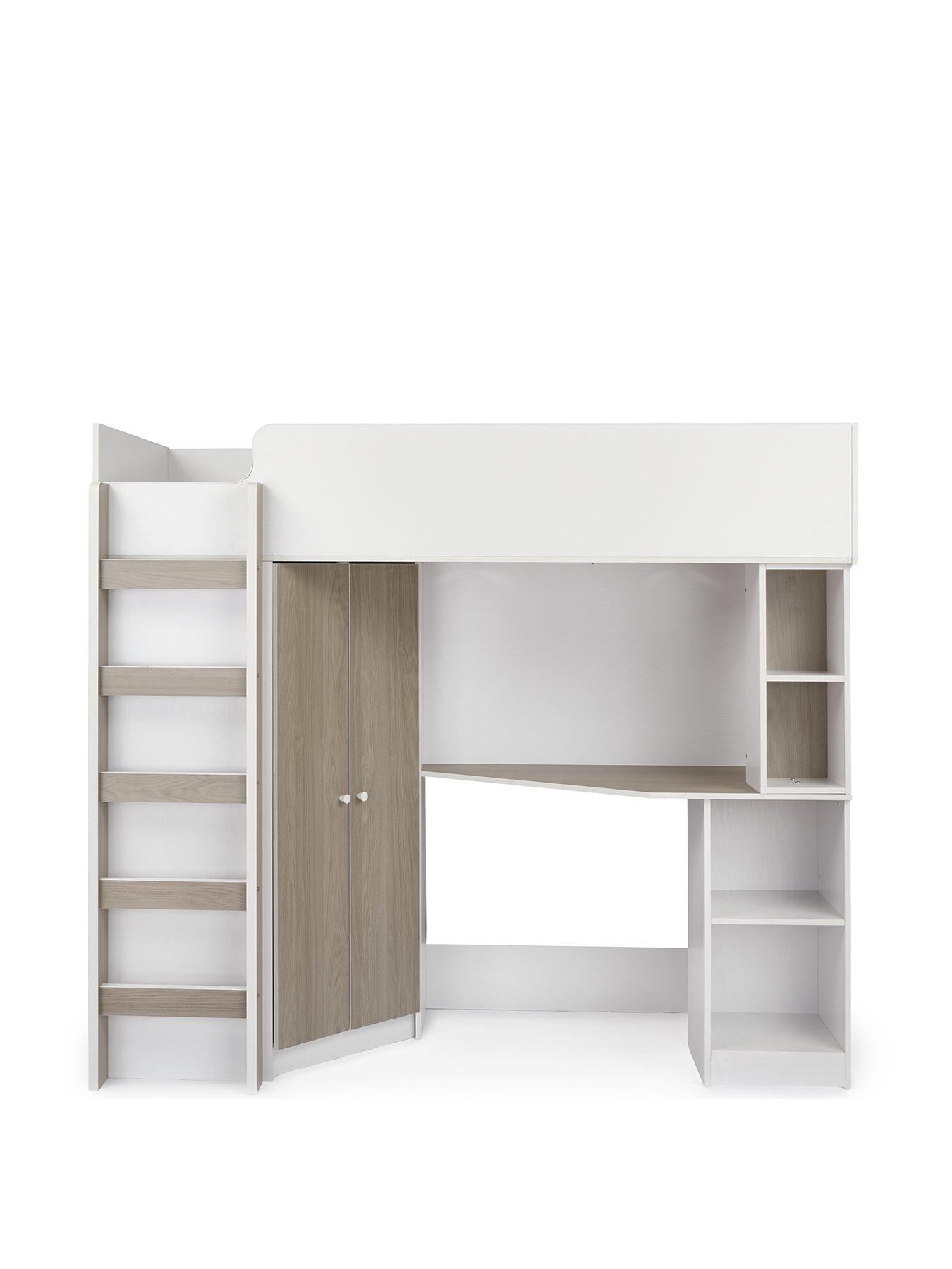 Miami Fresh High Sleeper with Mattress Options Buy and SAVE Grey