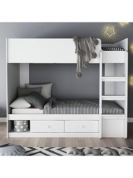 Product photograph of Very Home Peyton Bunk Bed Frame With Drawers And Mattress Options Buy And Save - Bed Frame Only from very.co.uk