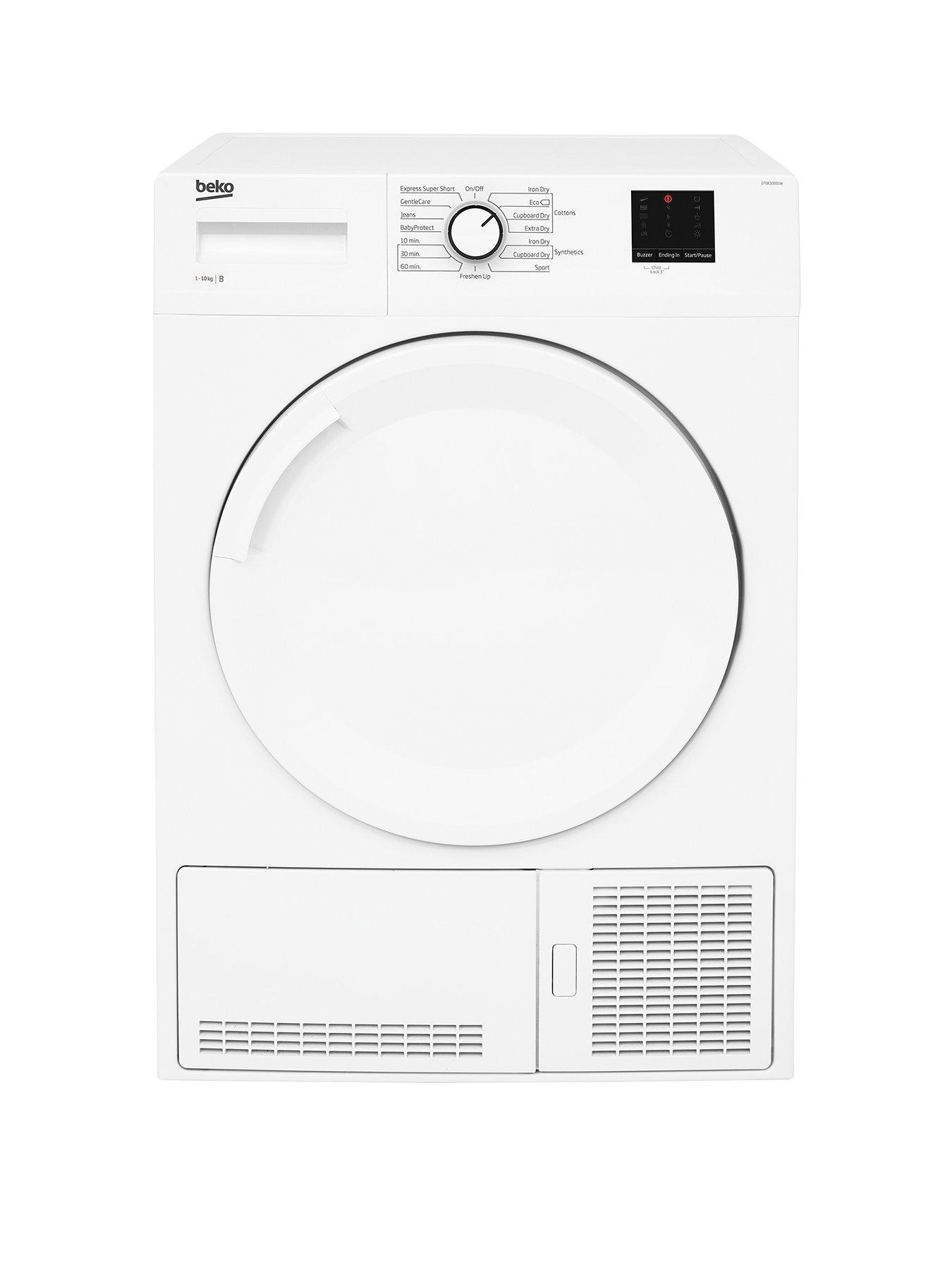 Product photograph of Beko Dtbc10001w 10 Kg Condenser Tumble Dryer - White from very.co.uk