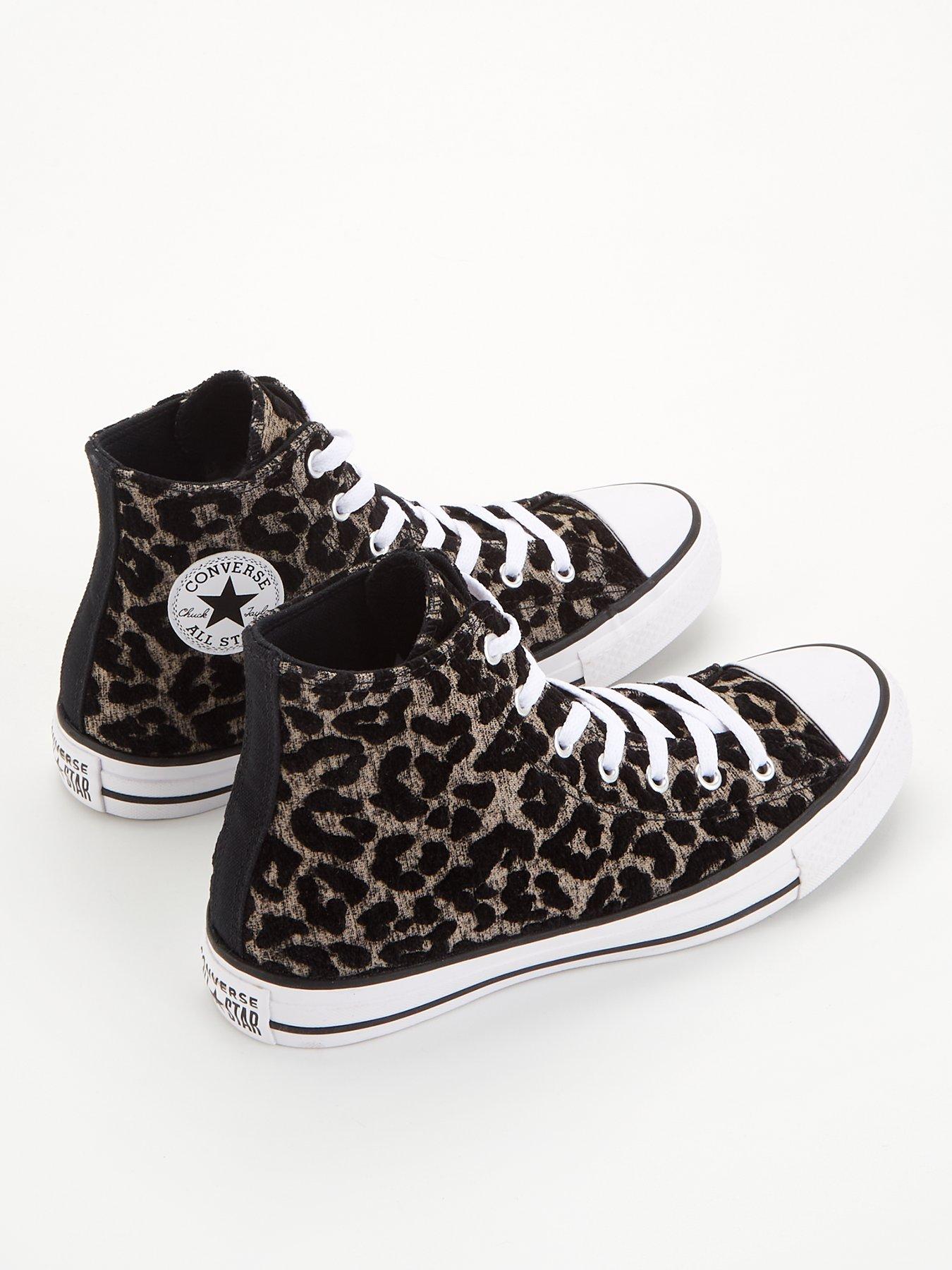 Leopard print hotsell converse trainers