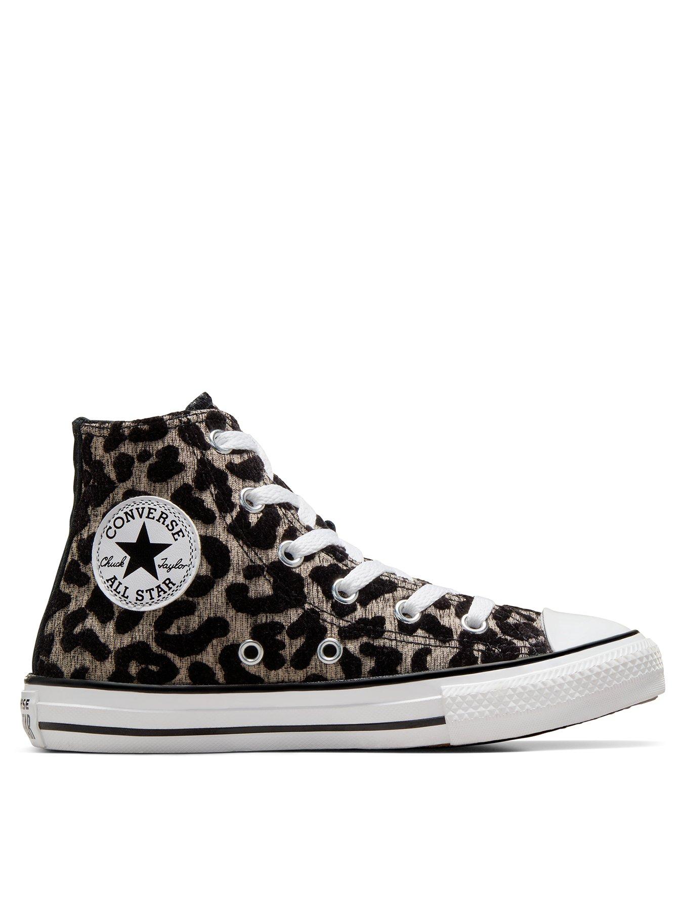 Converse Kids Leopard Love Trainers Black very