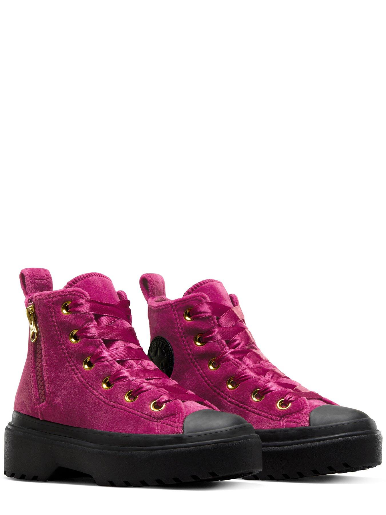 Pink sales velvet trainers