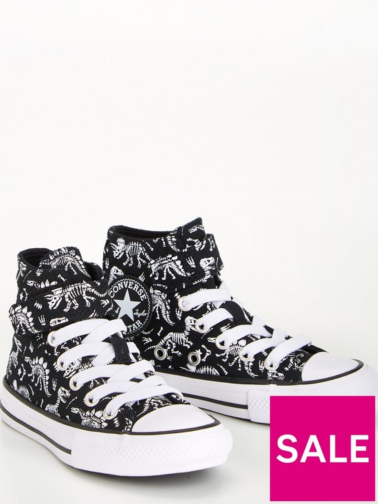 stillFront image of converse-kids-easy-on-dinos-trainers-blackwhite