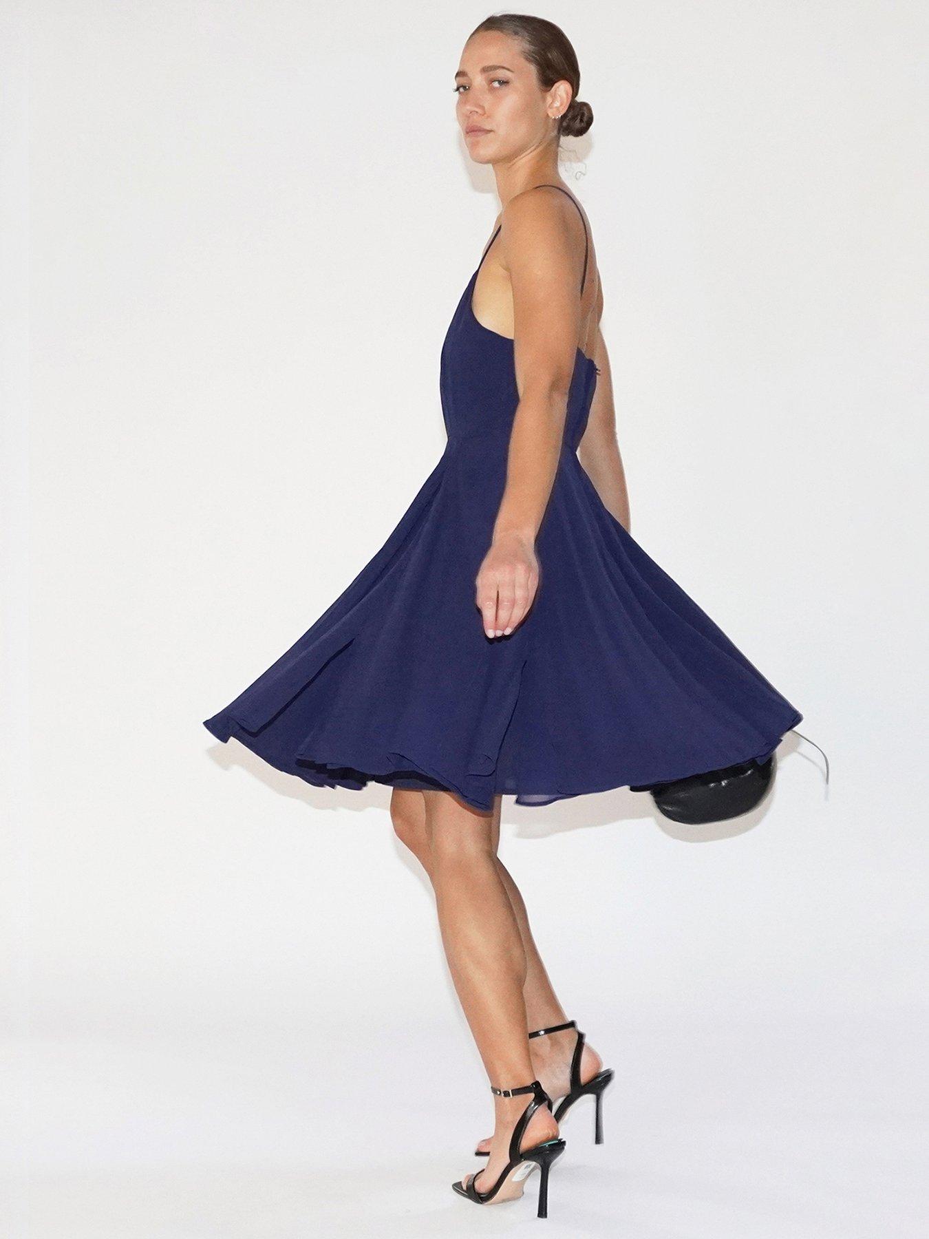 undefined Jewell Mini Spaghetti Strap Dress - Navy