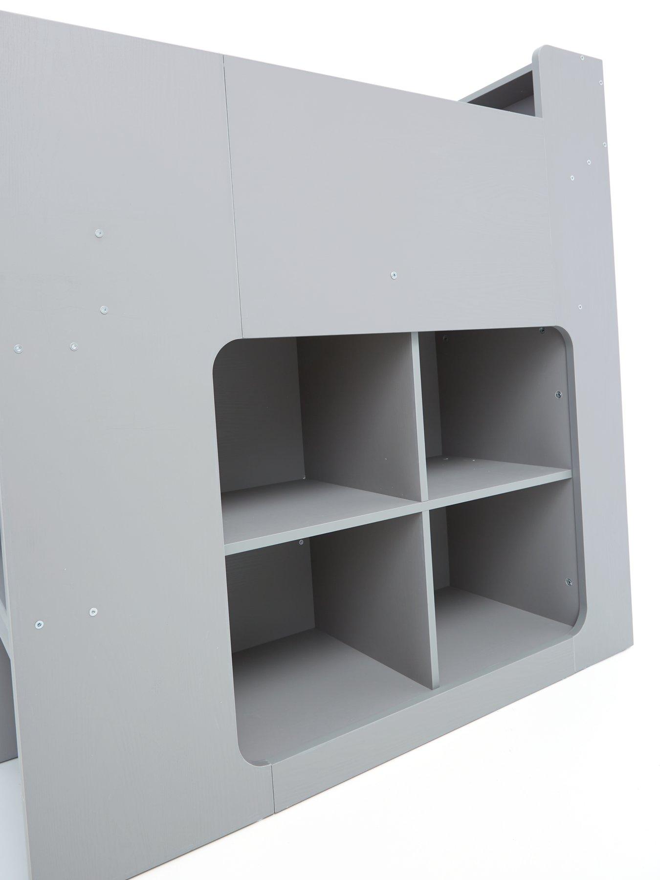 Image 5 of 6 of Very Home Aspen Mid Sleeper Bed Frame with Desk, Drawers and Shelves plus Mattress Options (Buy and SAVE!) - Grey