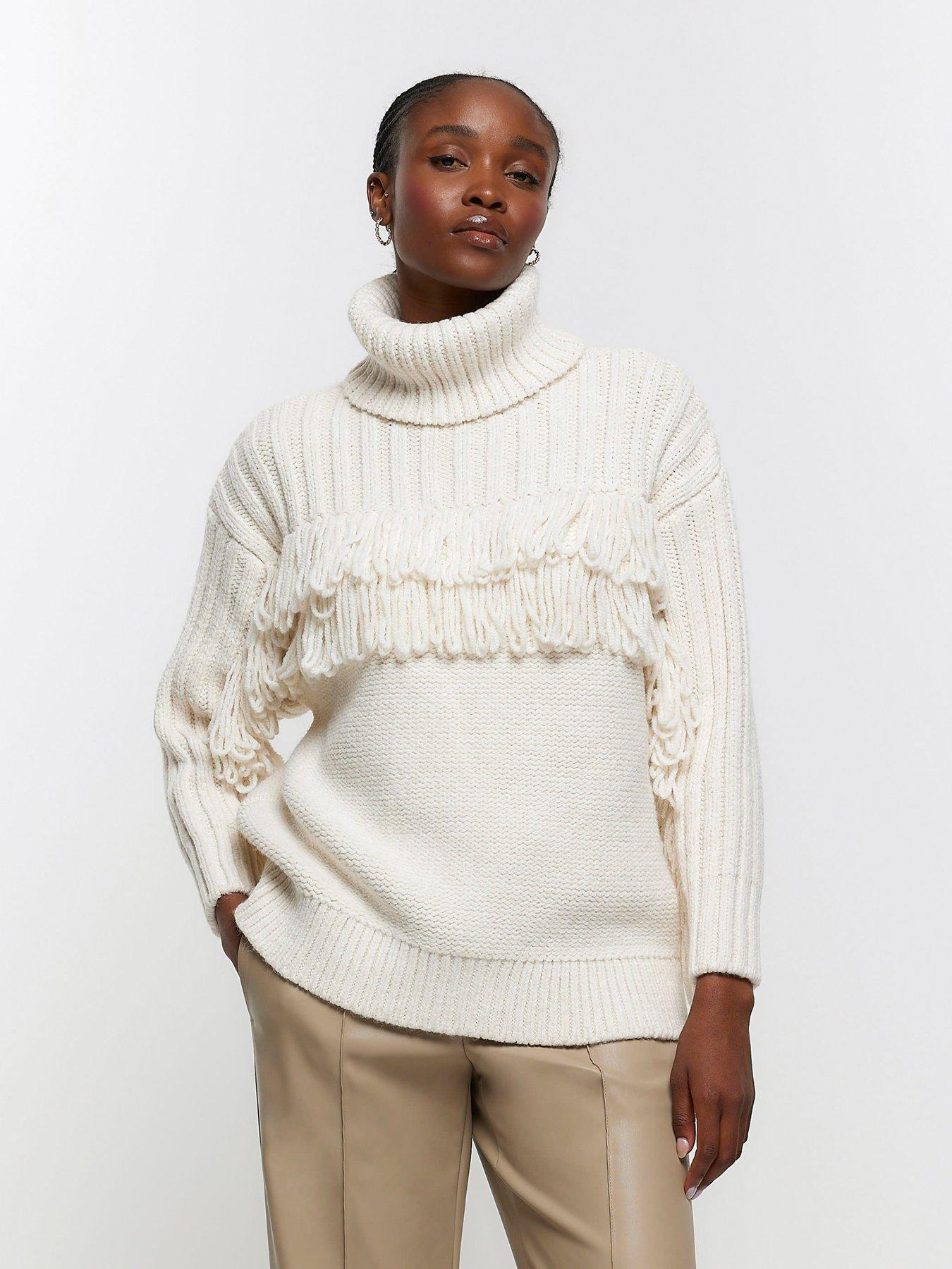 Fringe Detail Jumper - Cream