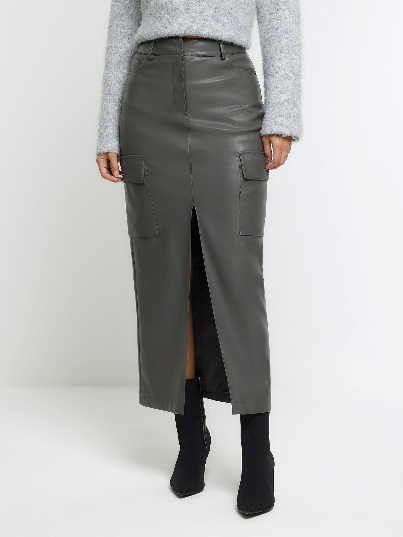 River Island Utility Maxi Skirt Black Uk