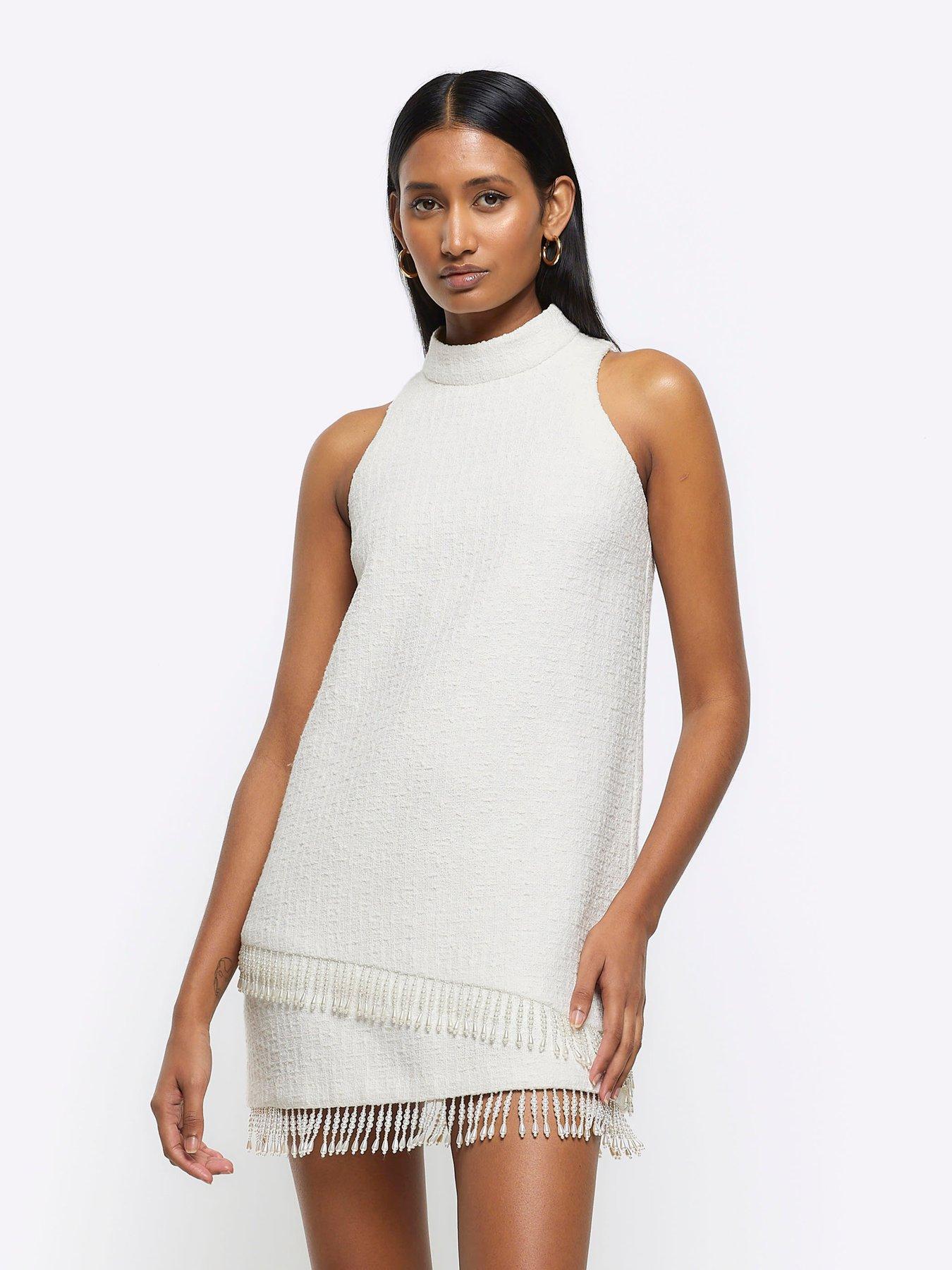 River Island Boucle Shift Dress Cream very