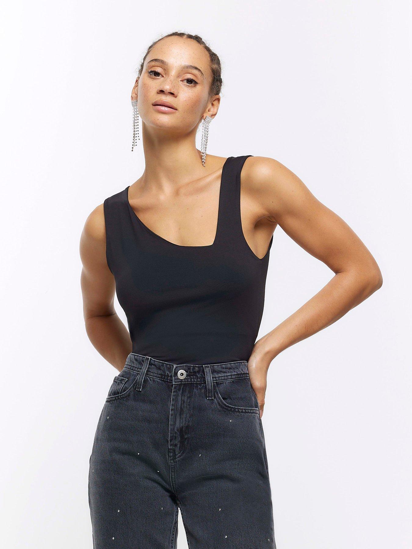 Buy Boohoo Ruched Ribbed Tank Top In Black