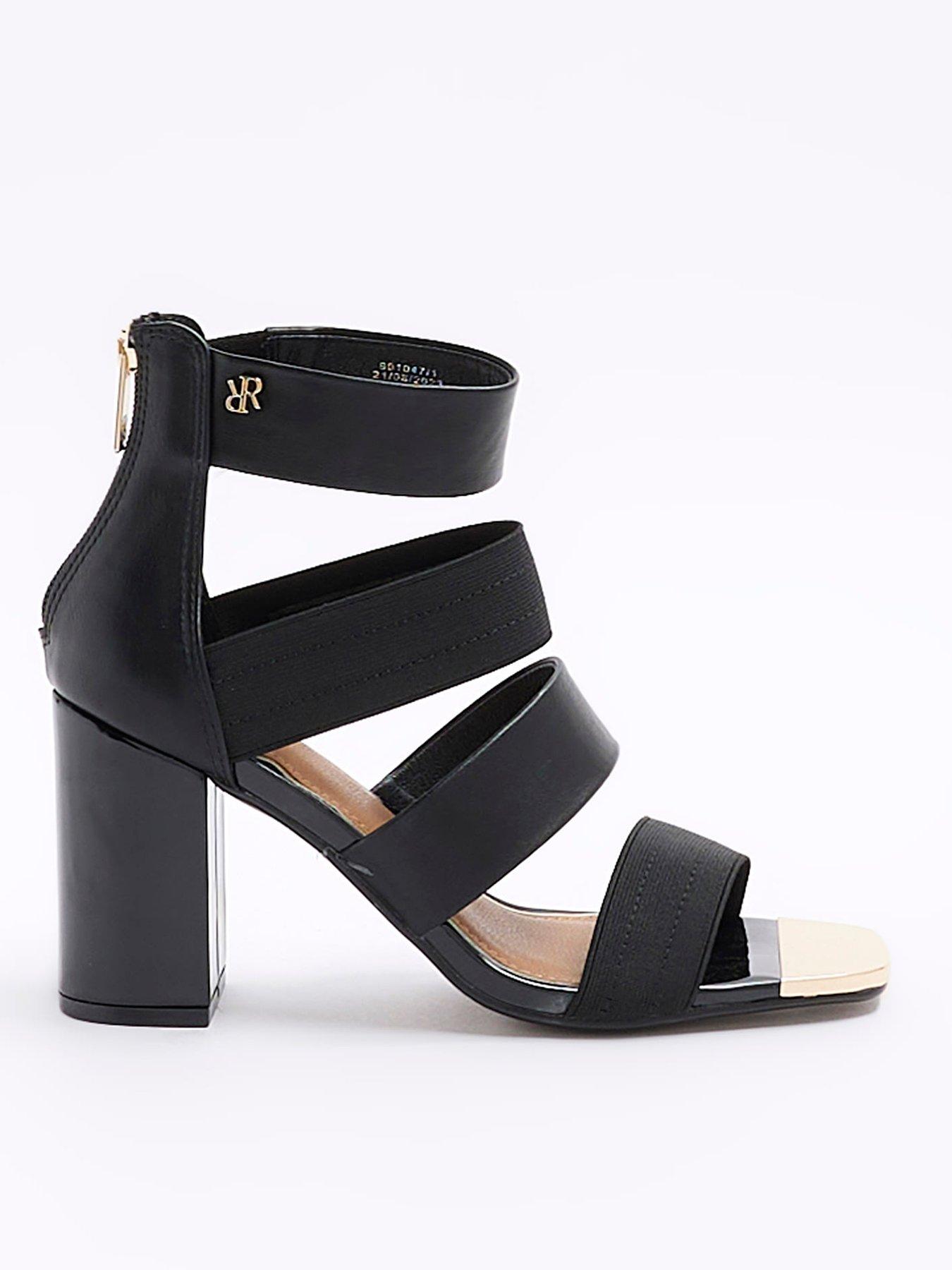 Black strappy bootie on sale heels