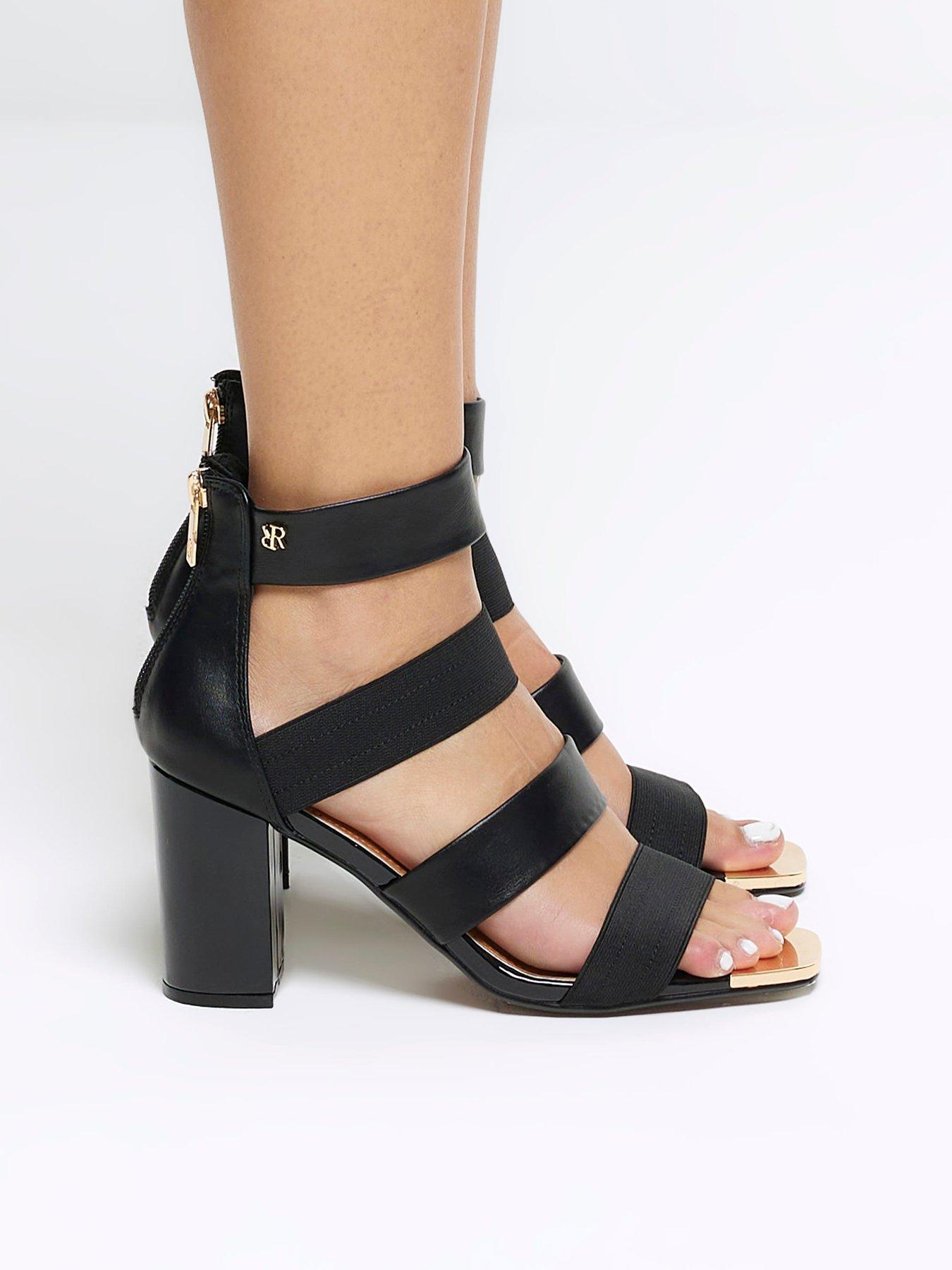 Black strappy bootie on sale heels