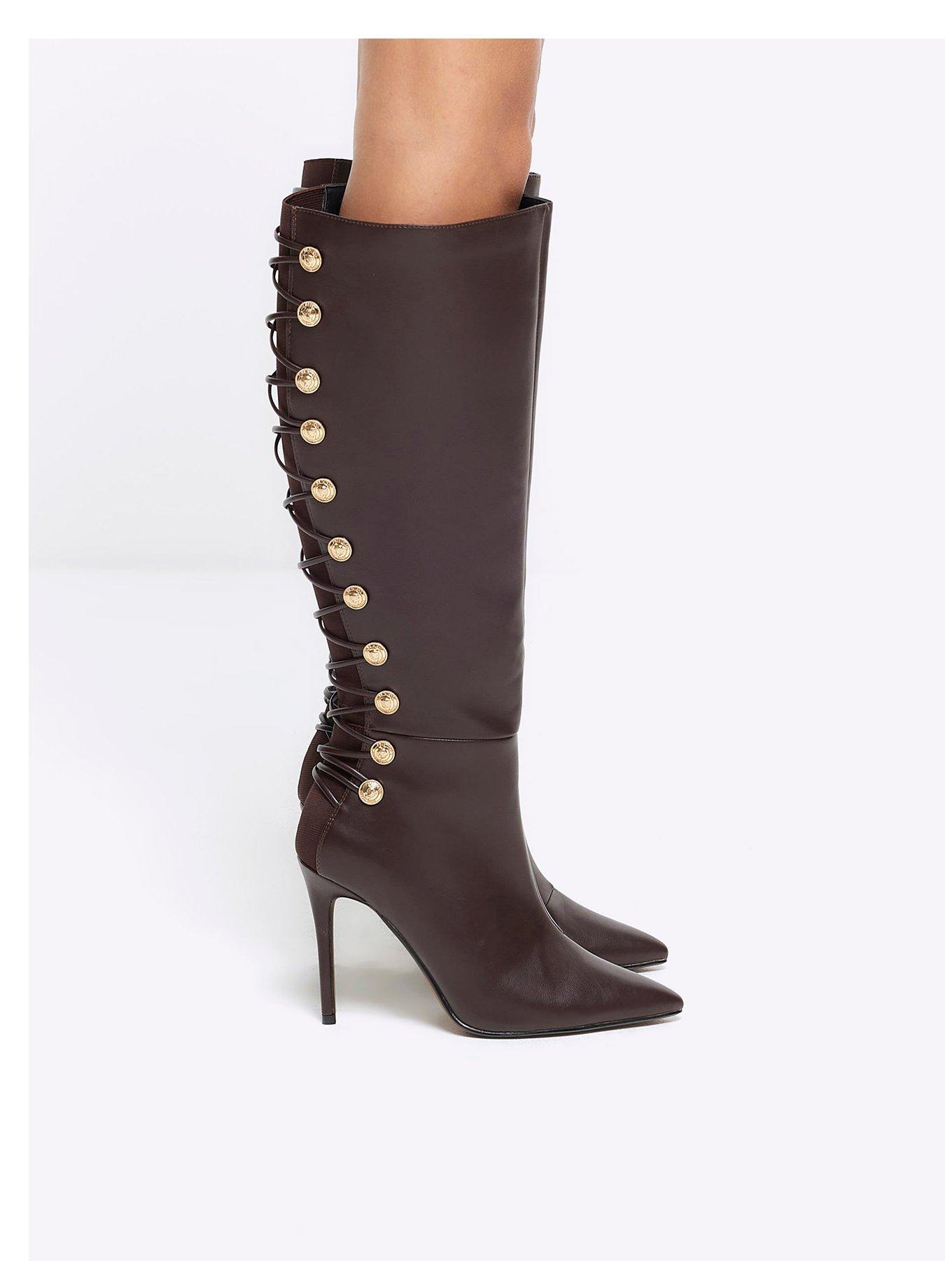 Navy knee high outlet boots river island