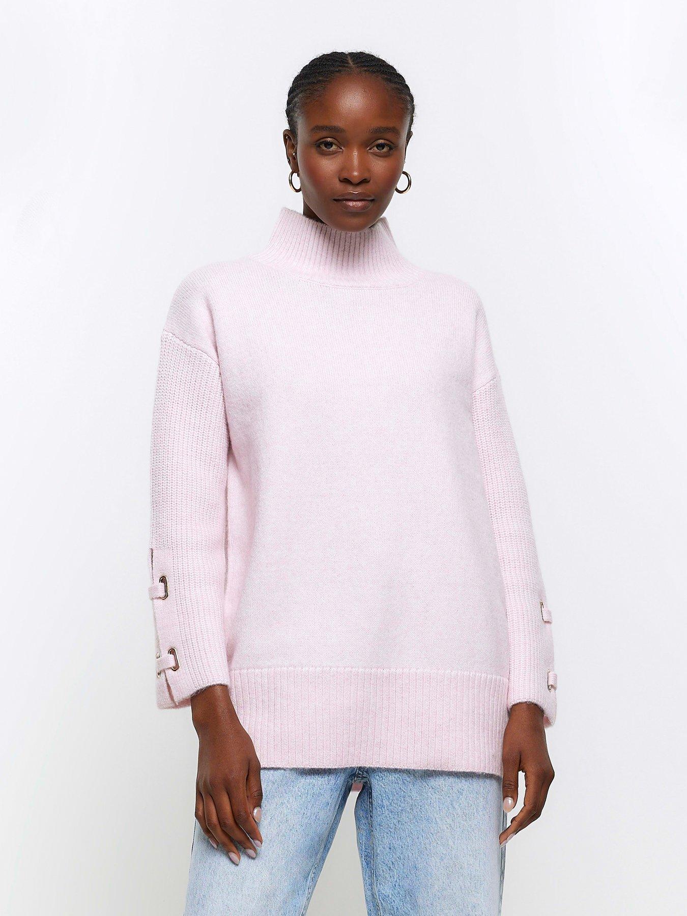 Light pink roll hot sale neck jumper