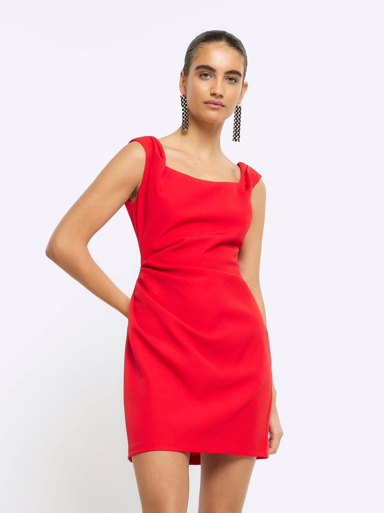 River island red dress on sale